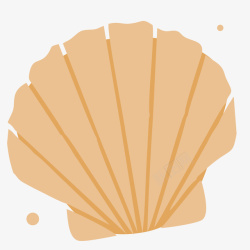 螺纹贝壳手绘黄色贝壳矢量图高清图片