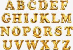 二十六个字母金色气球英文字母高清图片