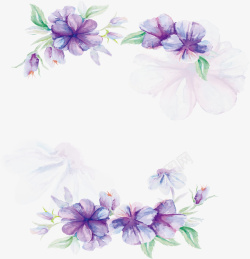 水彩紫色花朵海报矢量图素材