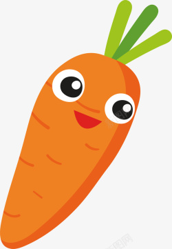 表情蔬菜卡通胡萝卜插画高清图片