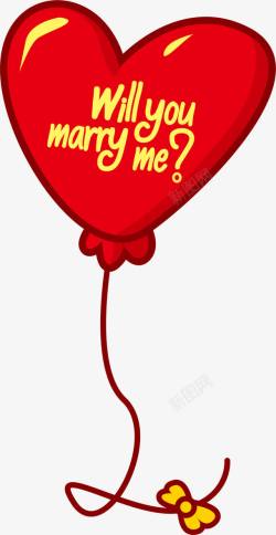 marry红色婚礼爱心气球高清图片