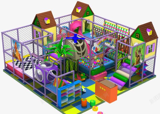 充气游乐园png免抠素材_88icon https://88icon.com 儿童乐园 充气城堡 彩色 淘气堡 玩具