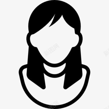 女性头像femenine用户长头发图标图标