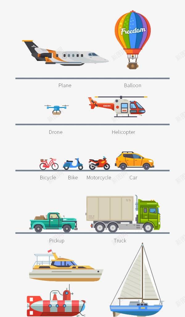 扁平化海陆空交通工具png免抠素材_88icon https://88icon.com H5页面素材 交通工具 卡通 扁平化 扁平素材 海陆空 热气球 电商卡通 网页设计卡通 车 飞机