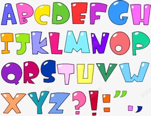 卡通英文字母png免抠素材_88icon https://88icon.com 卡通狗爪 帮着孩子认字母 彩色的英文字母 芦花 蓝色绿色红色的字母