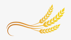 麦穗标签矢量图形金色弯曲麦穗标志高清图片