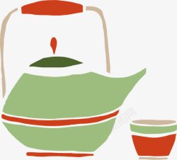 茶文化传统元素矢量图素材
