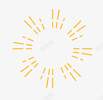 射线束金色发光圆形图标图标