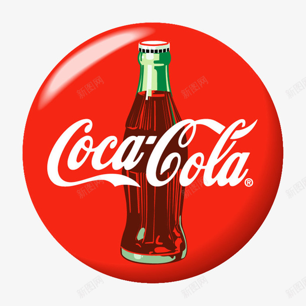 可口可乐瓶子圆形红色徽章png免抠素材_88icon https://88icon.com 可乐瓶子 可口可乐瓶 圆形 徽章 玻璃瓶 红色可乐瓶