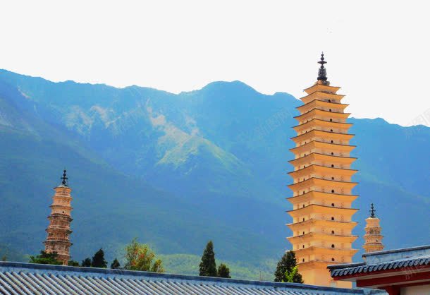 大理风景png免抠素材_88icon https://88icon.com 三塔 云南 云南风光 国内旅游 大理 大理三塔 山水 山脉 建筑 树木 烟云 风景