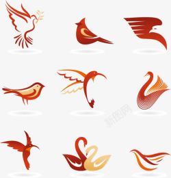 线条鸽子鸟形logo矢量图图标高清图片
