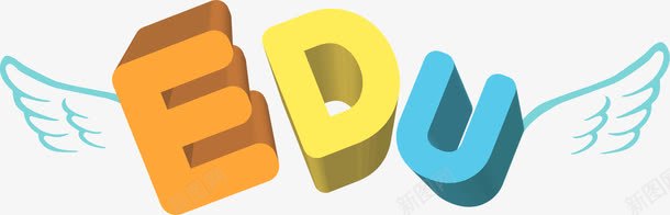 edu立体字母翅膀png免抠素材_88icon https://88icon.com edu 字母 立体 翅膀