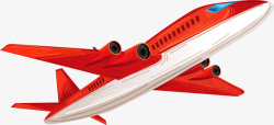 航空公司红色卡通飞机高清图片