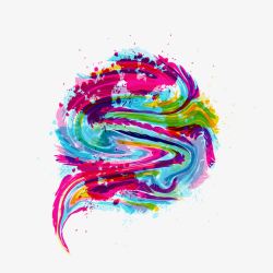 彩色笔刷矢量图素材