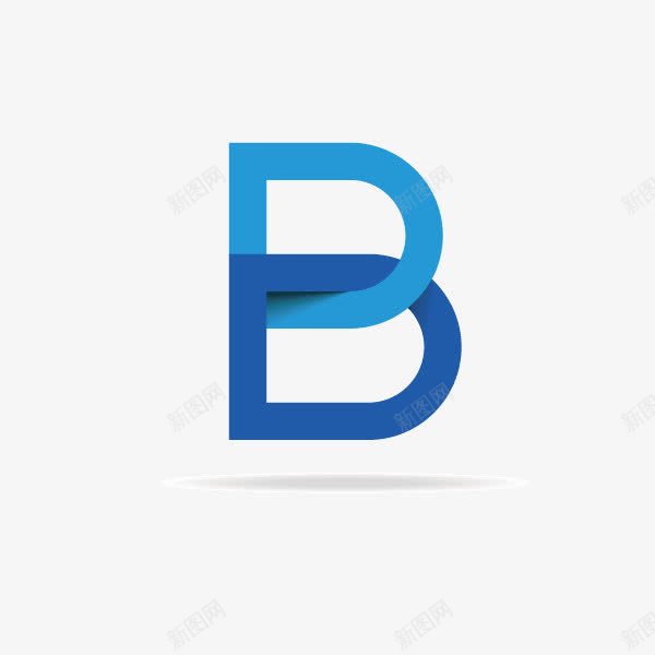 字母B扁平化投影png免抠素材_88icon https://88icon.com 字母B 扁平化 投影