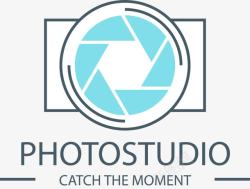 摄影工作室淡蓝色的摄影工作室标志图标高清图片