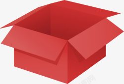 打开的红色纸箱素材