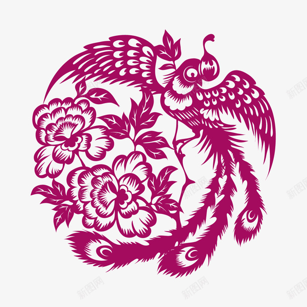 凤凰牡丹png免抠素材_88icon https://88icon.com 凤凰 牡丹 花 鸟