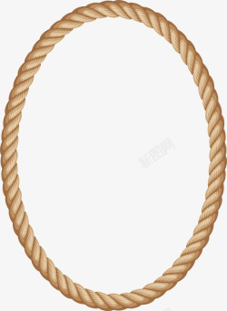 黄色编织麻绳圆圈素材