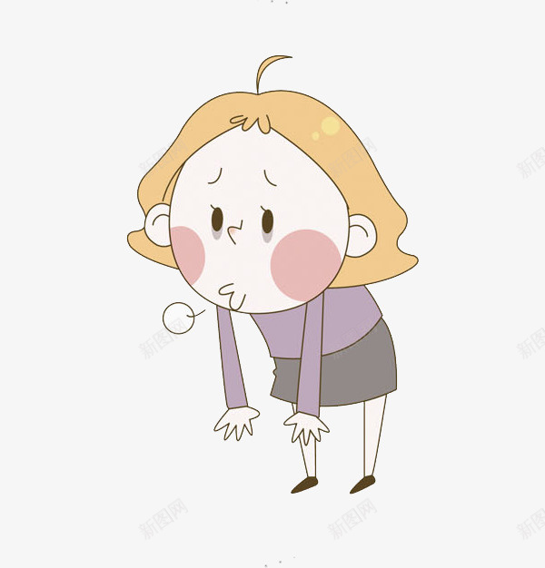 喘气女孩png免抠素材_88icon https://88icon.com 人物画 卡通手绘 喘气 女孩 水彩画 肖像画 装饰图案