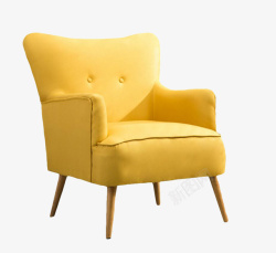 黄色休闲座椅鹅黄色可爱的沙发实物高清图片
