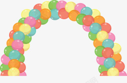 气球拱门彩色气球节日拱门矢量图高清图片