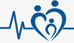 健康标志素材蓝色心电医疗标志矢量图高清图片