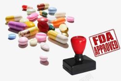 药品安全彩色大气食品安全FDA认证标志高清图片