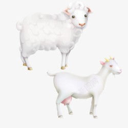 羊手绘山羊和绵羊高清图片