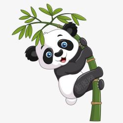 趴在竹子上大熊猫素材