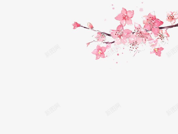 三月桃花png免抠素材_88icon https://88icon.com 唯美 手绘 桃花 水彩 花卉 花朵