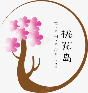 桃花桃花岛logo矢量图图标图标