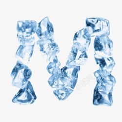 冰晶体块冰块英文字母高清图片