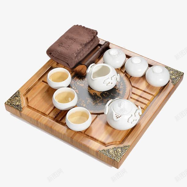 功夫茶具套装png免抠素材_88icon https://88icon.com 产品实物 白瓷 茶壶 茶杯 陶瓷