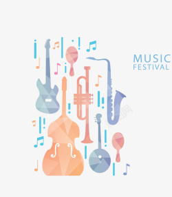 音乐节海报设计素材彩色乐器音乐节海报矢量图高清图片