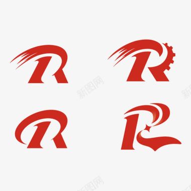设计素材下载4款字母r标志图标图标