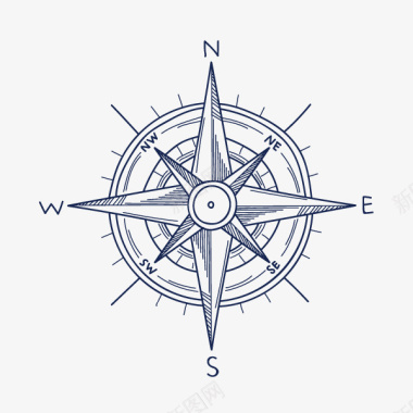 航海指南针绘画图图标图标