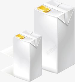 食品包装盒设计素色牛奶盒上开口包装样机矢量图高清图片