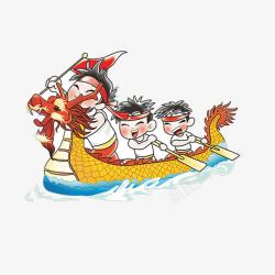 龙舟船划龙舟喜庆端午节卡通龙舟素高清图片