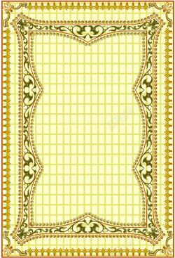 黄色花纹图案扑克牌背面素材