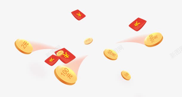 红包金币财富来临png免抠素材_88icon https://88icon.com 来临 红包 财富 金币