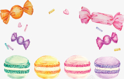 糖果边框精美彩色手绘糖果矢量图高清图片