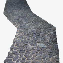 曲折的石子路面素材