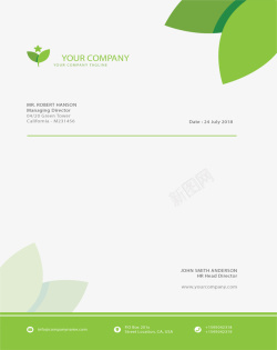 绿色树叶公司传单矢量图素材