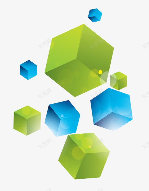 蓝绿相间的方块psd免抠素材_88icon https://88icon.com 几何图形 几何图案 四方图 方块 正方体 正方体组合 立体发那个快 立方块 绿色方块 蓝色方块