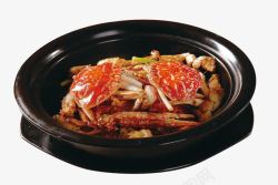 葱姜炒蟹碗里的海鲜煲蟹煲高清图片