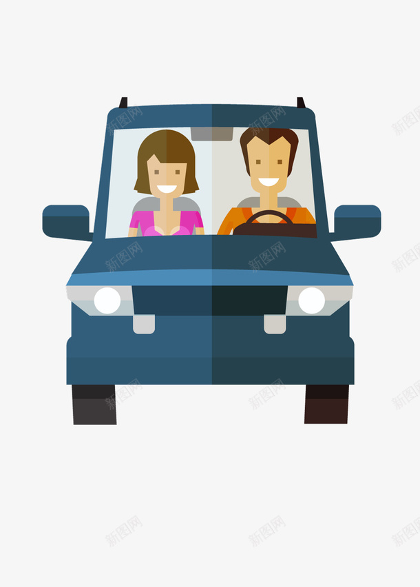 卡通汽车里的男人女人png免抠素材_88icon https://88icon.com 人物 开车 微笑的 手绘图 汽车 表情 驾驶室