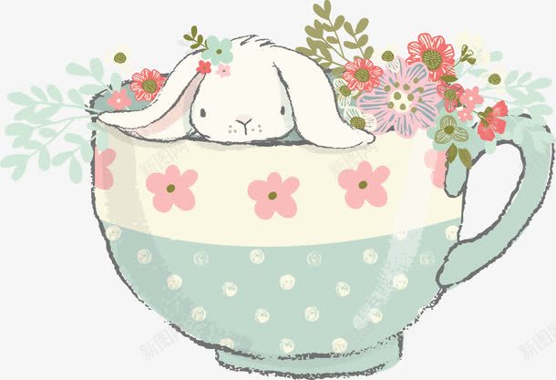 卡通海报小兔子植物杯子png免抠素材_88icon https://88icon.com 兔子 卡通 杯子 植物 海报