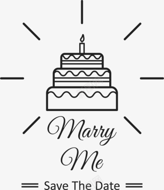 柔和线条线条黑色新婚蛋糕图标图标