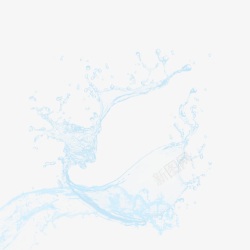 浅蓝色水花水波喷洒的水高清图片